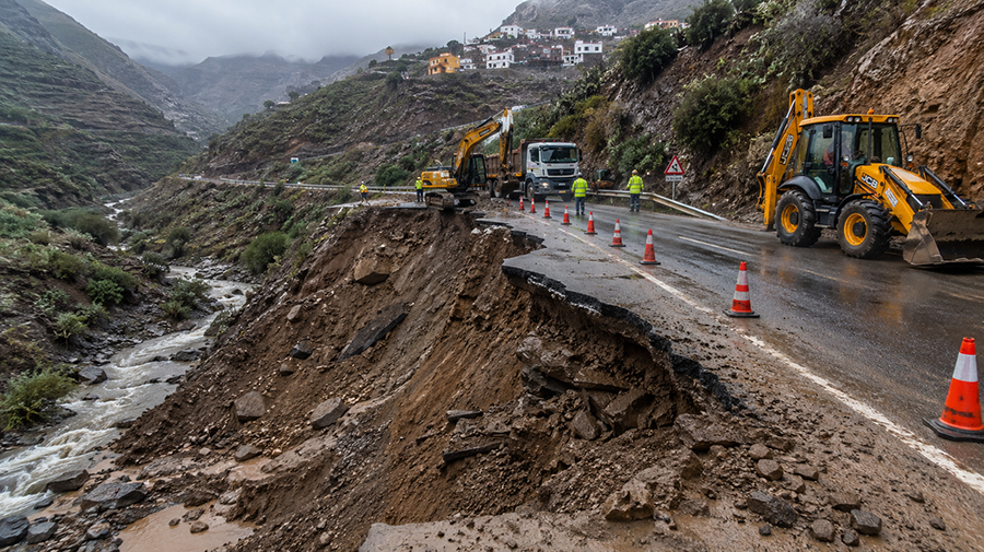 Zes wegen op Gran Canaria blijven gesloten na storm Therese